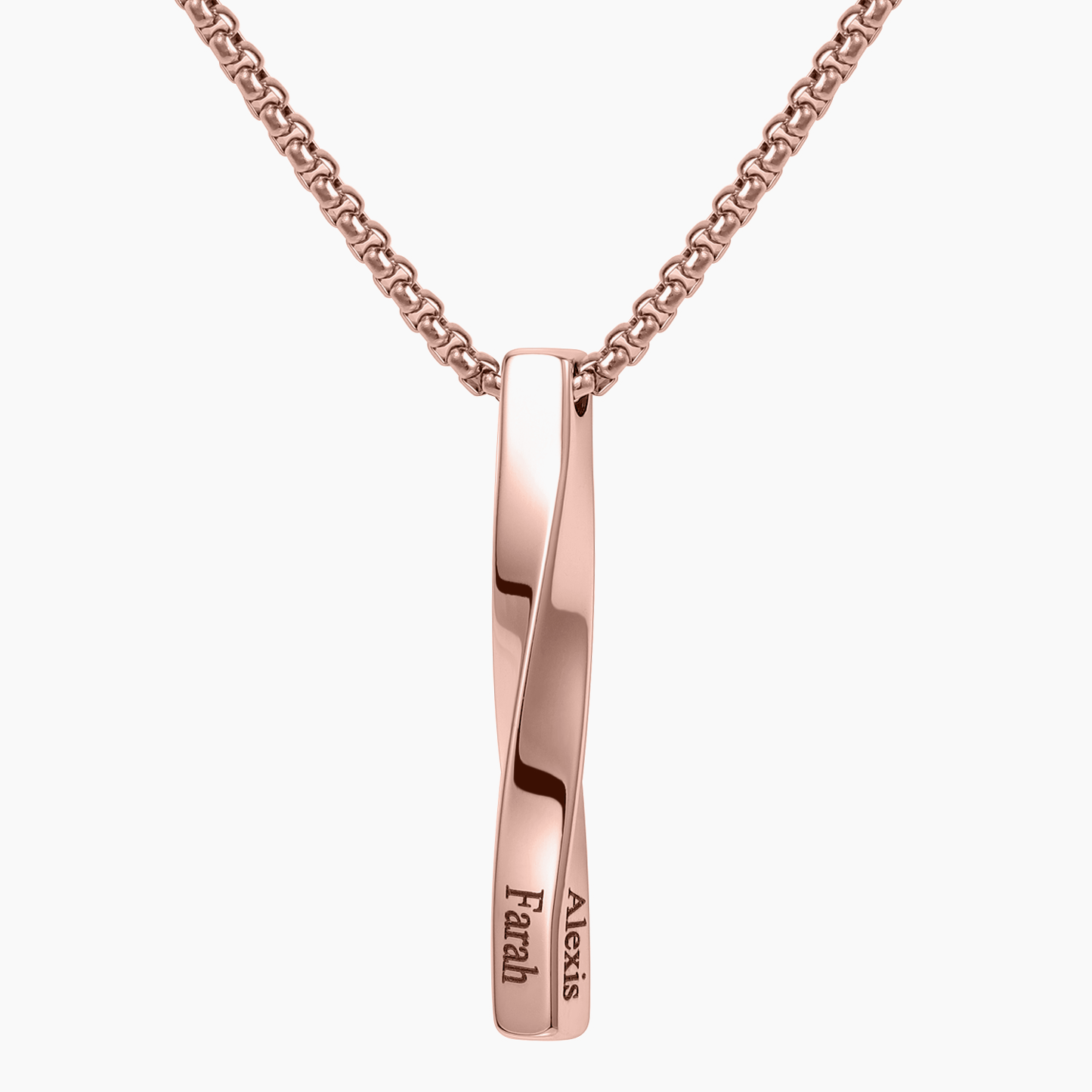Engraved Twisted Bar Pendant DN133